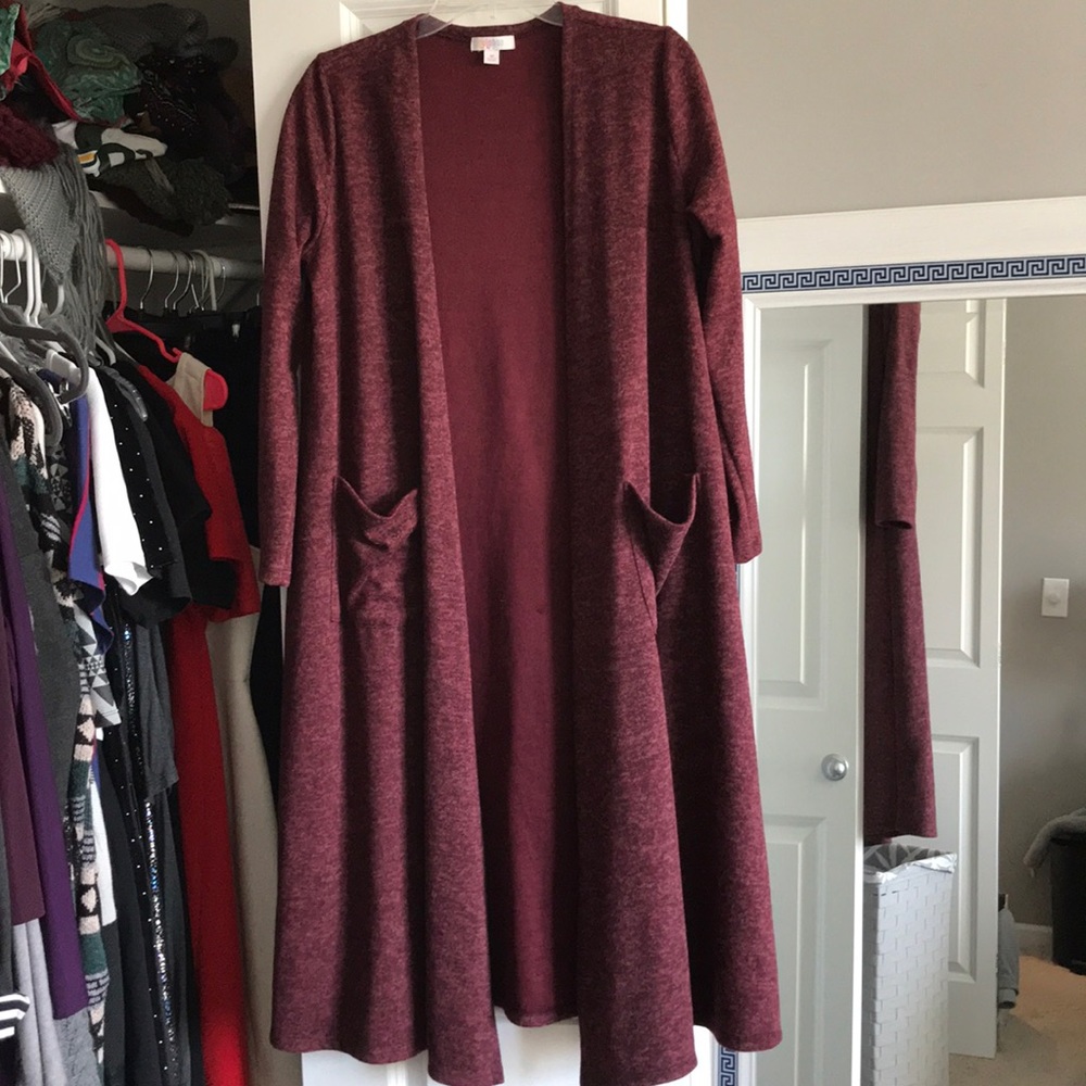 Long maroon sweater